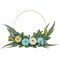Northlight Blue Pumpkins and Foliage Fall Harvest Artificial Half Wreath, 20-Inch